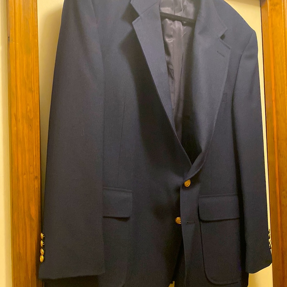 Andhurst men’s sport coat with gold buttons navy 50R
